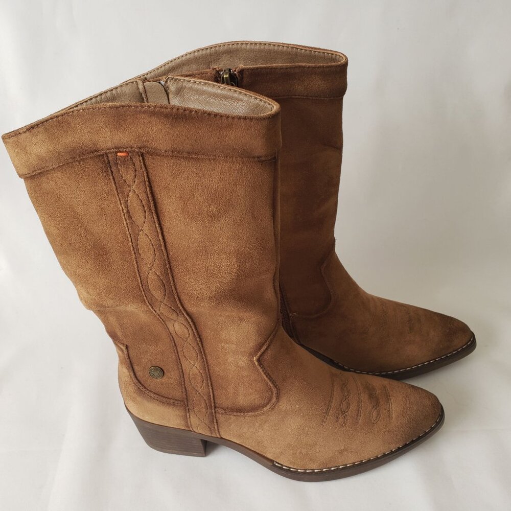 Refresh Women's Brown Suede Cowgirl Calf High Western Boots - Size 6 (M) US